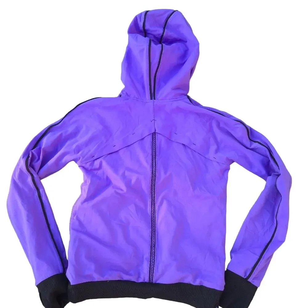 Ivivva girls sz 12 reversible purple black zip hooded jacket